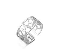 UNIFT Muslim Islam Ring for Women Men Stainless Steel Mohammad Quran Calligraphy Arabic Letter Opening Rings Religious Jewelry Eid Ramadan Gifts (silver)