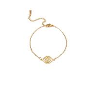 UNIFT Om Lotus Bracelet for women Stainless Steel Hindu Symbol Om Lotus Flower Adjustable bracelet Yoga Meditation Amulet (gold 3)