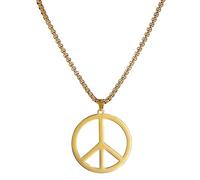 UNIFT Peace Necklace for Men Women Stainless Steel Hippie Style Peace Sign Necklace 1960s 1970s Peace Symbol Jewelry Hippie Party Dressing Accessories (gold)
