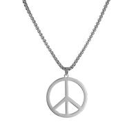 UNIFT Peace Necklace for Men Women Stainless Steel Hippie Style Peace Sign Necklace 1960s 1970s Peace Symbol Jewelry Hippie Party Dressing Accessories (silver)
