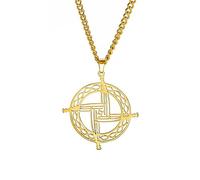 UNIFT Saint Brigid Cross Necklace Stainless Steel Irish Traditional Celtic St. Brigid Cross Pendant Necklace Religious Talisman Jewelry (gold)