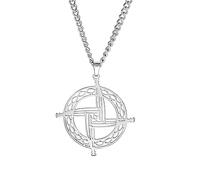 UNIFT Saint Brigid Cross Necklace Stainless Steel Irish Traditional Celtic St. Brigid Cross Pendant Necklace Religious Talisman Jewelry (silver)