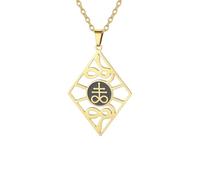 UNIFT Satanic Leviathan Cross Necklace for Women Men Stainless Steel Gothic Church of Satan Leviathan Cross Snake Pendant Necklaces Religious Amulet Jewelry (gold)