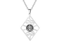 UNIFT Satanic Leviathan Cross Necklace for Women Men Stainless Steel Gothic Church of Satan Leviathan Cross Snake Pendant Necklaces Religious Amulet Jewelry (silver)