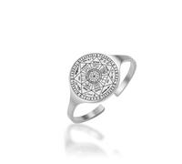 UNIFT Seal of The Seven Archangels Ring for Men Women Stainless Steel Open Adjustable Solomon Seal Kabbalah Protection Talisman Amulet Jewelry Gift, Stainless Steel, No Gemstone