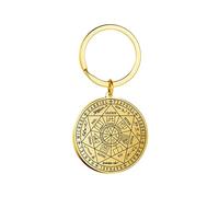 UNIFT Seals of the Seven Archangels Necklace Keychain For Men Women Stainless Steel Solomon St. Michael 7 Archangels Necklace Keychain Amulet Jewerly (Gold)
