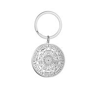 UNIFT Seals of the Seven Archangels Necklace Keychain For Men Women Stainless Steel Solomon St. Michael 7 Archangels Necklace Keychain Amulet Jewerly (Silver)
