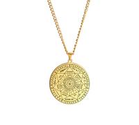 UNIFT Seals of the Seven Archangels Necklace Keychain For Men Women Stainless Steel Solomon St. Michael 7 Archangels Necklace Keychain Amulet Jewerly (Gold 1)