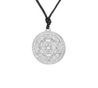 UNIFT Star of David Zodiac Necklace for Men Women Stainless Steel 12 Constellation Astrology Wheel Hexagram Pendant Protection Amulet Jewelry Gift