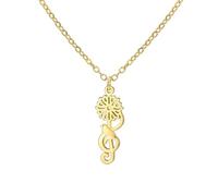 UNIFT Sunflower Musical Note Necklace for Women You Are My Sunshine Pendant Stainless Steel Birthday Anniversary Valentine's Day Jewelry Gifts (gold)