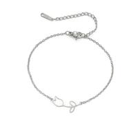 UNIFT Tulip Charm Bracelet for Women Stainless Steel Dainty Elegant Tulip Flower Bracelets Tulip Jewelry Mother's Day Gifts (silver)