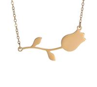 UNIFT Tulip Necklace for Women Stainless Steel Dainty Elegant Tulip Flower Pendant Necklace Mother's Day Gift (gold)
