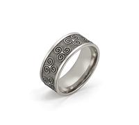 UNIFT Viking Celtic Triskele Ring for Men Women Stainless Steel Elegant Vintage Celtic Triskelion Triple Spiral Symbol Nordic Amulet Jewelry, 7 UK, Stainless Steel, No Gemstone