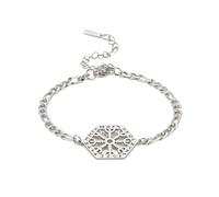 UNIFT Viking Rune Compass Bracelet for Women Men Stainless Steel Chic Fashion Viking Nordic 24 Alphabet Runes Disc Pendant Bracelet Amulet Jewelry Gift (silver 1)