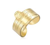 UNIFT Winged Isis Goddess Ring for Women Men Stainless Steel Open Adjustable Ring Ancient Egyptian Protection Amulet Jewelry Gift, Stainless Steel, No Gemstone