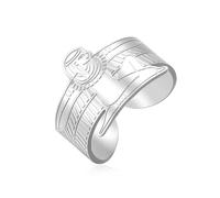 UNIFT Winged Isis Goddess Ring for Women Men Stainless Steel Open Adjustable Ring Ancient Egyptian Protection Amulet Jewelry Gift, Stainless Steel, No Gemstone