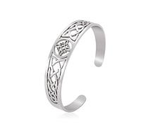 UNIFT Witches Knot Bracelet for Women Men Stainless Steel Hollow Out Fashion Chic Celtic Witches Knot Cuff Bangle Pagan Wiccan Jewelry, 0.58 inches, Stainless Steel, no gemstone