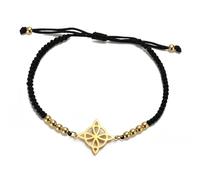 UNIFT Witches Knot Bracelet For Women Men Stainless Steel Magic Witchcraft Witch's Knot With a Bead Colorful Weave Adjustable Wiccan Jewelry (gold-B)