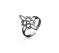 UNIFT Witches Knot Ring For Women Stainless Steel Geometric Style Elegante Chic Irish Celtic Knot Adjustable Ring Witchcraft Amulet Jewelry, Stainless Steel, No Gemstone