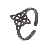 UNIFT Witches Knot Ring For Women Stainless Steel Geometric Style Elegante Chic Irish Celtic Knot Adjustable Ring Witchcraft Amulet Jewelry, Stainless Steel, No Gemstone
