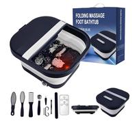 UNIFULL Collapsible Foot Bath Spa with Heat, Remote Control, Massage Rollers, Bubble, Foot Pedicure Kit, Red Light, Pedicure Foot Spa, Foot Bath for Gifts