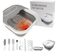 UNIFULL Collapsible Foot Spa Bath with Heat and Massage Rollers, Bubble, Foot Pedicure Kit, Temperature Control, Red Light, Pedicure Foot Spa, Foot Bath