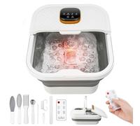 UNIFULL Collapsible Foot Spa Bath with Heat, Motorized Massage Balls, Touch Screen, Foot Pedicure Kit, Temperature Control, Pedicure Foot Spa, Foot Bath