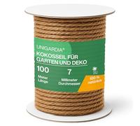 UNIGARDIA Coconut Rope for Plants 7 mm - Coconut Knit for Trees 100 m - Coconut Cord as Tree Ties, Trellis Aid, Garden Cord - 100% Natural Ribbon for Decoration & Coconut Fibre for Scratching Posts