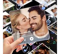 UNIGIFT Custom Music Fridge Magnets for Him Her Couple on Valentines Day, Personalised Photo Gifts for Women Men on Anniversary Day, Unique Birthday Gifts for Girlfriend Boyfriend(Recording Support)