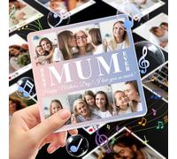 UNIGIFT Custom Music Fridge Magnets for Mum, Personalised Photo Presents for Mum on Mothers Day, Customised Valentines Birthday for Mum from Daughter Son Kids (Recording Support)