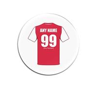 UNIGIFT Personalised Gift - Arsenal Glass Round Coasters (Football Club Design Theme, Colour Options) - Any Name/Message on Your Unique Mat Pad - The Gunners