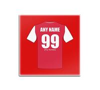 UNIGIFT Personalised Gift - Arsenal Glass Square Coasters (Football Club Design Theme, Colour Options) - Any Name/Message on Your Unique Mat Pad - The Gunners