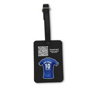 UNIGIFT Personalised Gift - Birmingham Fan Black Luggage Tag (Royal Blue Football Jersey Design) Custom Name Baggage Suitcase Bag - Small Heath B9 Club