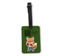 UNIGIFT Personalised Gift - Boxing Fox Green Luggage Tag (Sport Animal Design) Custom Name Baggage Suitcase Bag - Cute Kit Cub Tod Reynard Boxer Martial