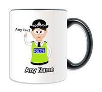UNIGIFT Personalised Gift - British Transport Police Mug (Police Design Theme, Colour Options) - Any Name/Message on Your Unique - BTP - Brown/Brunette Hair Policewoman Hat Cap