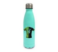 UNIGIFT Personalised Gift - Burton Town Fan Glossy Mint Green Stainless Steel Water Bowling Bottle (Yellow and Black Football Jersey Design) Custom Name Message - Staffordshire DE13 Club