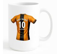 UNIGIFT Personalised Gift - Cambridge Town Fan Large Mug (Amber and Black Football Jersey Design) Custom Name Message Cup - Cambridgeshire CB5 Club