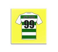 UNIGIFT Personalised Gift - Celtic Glass Square Coasters (Football Club Design Theme, Colour Options) - Any Name/Message on Your Unique Mat Pad - The Bhoys Hoops Celts