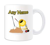 UNIGIFT Personalised Gift - Cement Mixer Mug (Transport Design Theme, White) - Any Name/Message on Your Unique - Driver Construction Road Worker Concrete