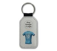 UNIGIFT Personalised Gift - Coventry Fan White Rectangle Keyring (Blue Football Jersey Design) Custom Name Keychain - West Midlands CV6 Club