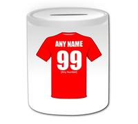 UNIGIFT Personalised Gift - Crewe Alexandra Money Box (Football Club Design Theme, White) - Any Name/Message on Your Unique Piggy Bank Saving Jar Pot - The Railwaymen Alex