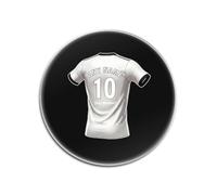 UNIGIFT Personalised Gift - Derbyshire Fan Black Round Glass Coasters Set of 4 (Black and White Football Jersey Design) Custom Name - East Midlands DE24 Club