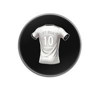 UNIGIFT Personalised Gift - Derbyshire Fan Black Round Glossy Coaster (Black and White Football Jersey Design) Custom Name - East Midlands DE24 Club