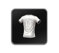 UNIGIFT Personalised Gift - Derbyshire Fan Black Square Glossy Coaster (Black and White Football Jersey Design) Custom Name - East Midlands DE24 Club