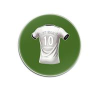 UNIGIFT Personalised Gift - Derbyshire Fan Green Round Glass Coasters Set of 4 (Black and White Football Jersey Design) Custom Name - East Midlands DE24 Club