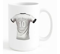 UNIGIFT Personalised Gift - Derbyshire Fan Large Mug (Black and White Football Jersey Design) Custom Name Message Cup - East Midlands DE24 Club
