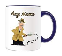 UNIGIFT Personalised Gift - Detective Mug (Occupation Design Colour) Any Name Message Unique - Job Sherlock Holmes Agency Law Police Officer Investigator