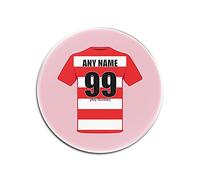 UNIGIFT Personalised Gift - Doncaster Rovers Round Glass Coaster (Football Club Design Theme, Colour Options) - Any Name/Message on Your Unique Mat Pad - The Rovers Vikings Donny