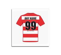 UNIGIFT Personalised Gift - Doncaster Rovers Square Gloss Hardboard Coaster (Football Club Design Theme, Colour Options) - Any Name/Message on Your Unique Mat Pad - The Rovers Vikings Donny