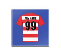 UNIGIFT Personalised Gift - Doncaster Rovers Square Gloss Hardboard Coaster (Football Club Design Theme, Colour Options) - Any Name/Message on Your Unique Mat Pad - The Rovers Vikings Donny